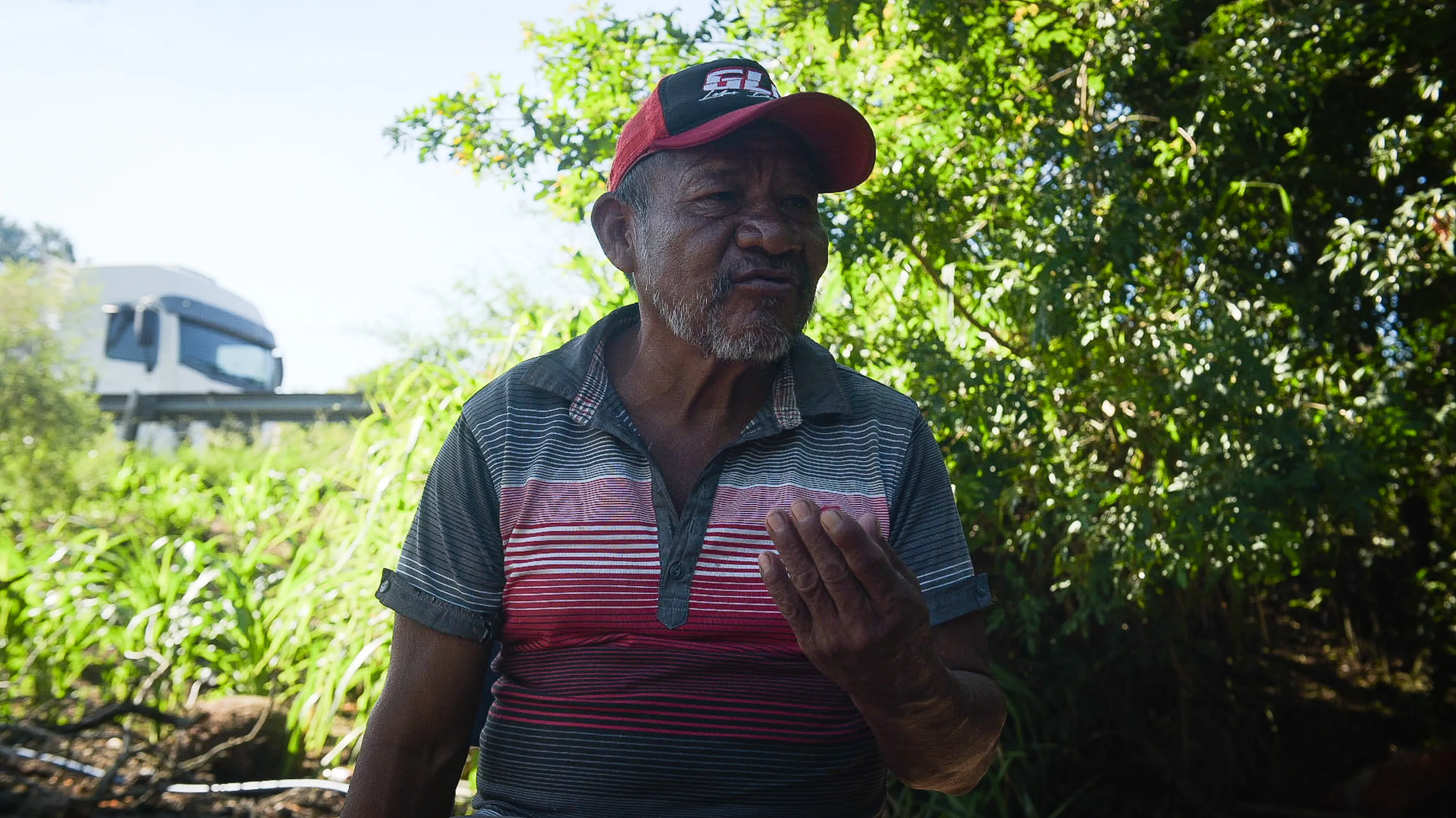 Cacique Estevan and the Guarani people were relocated to a site not far from the upcoming data center campus. Photo by Alass Derivas.