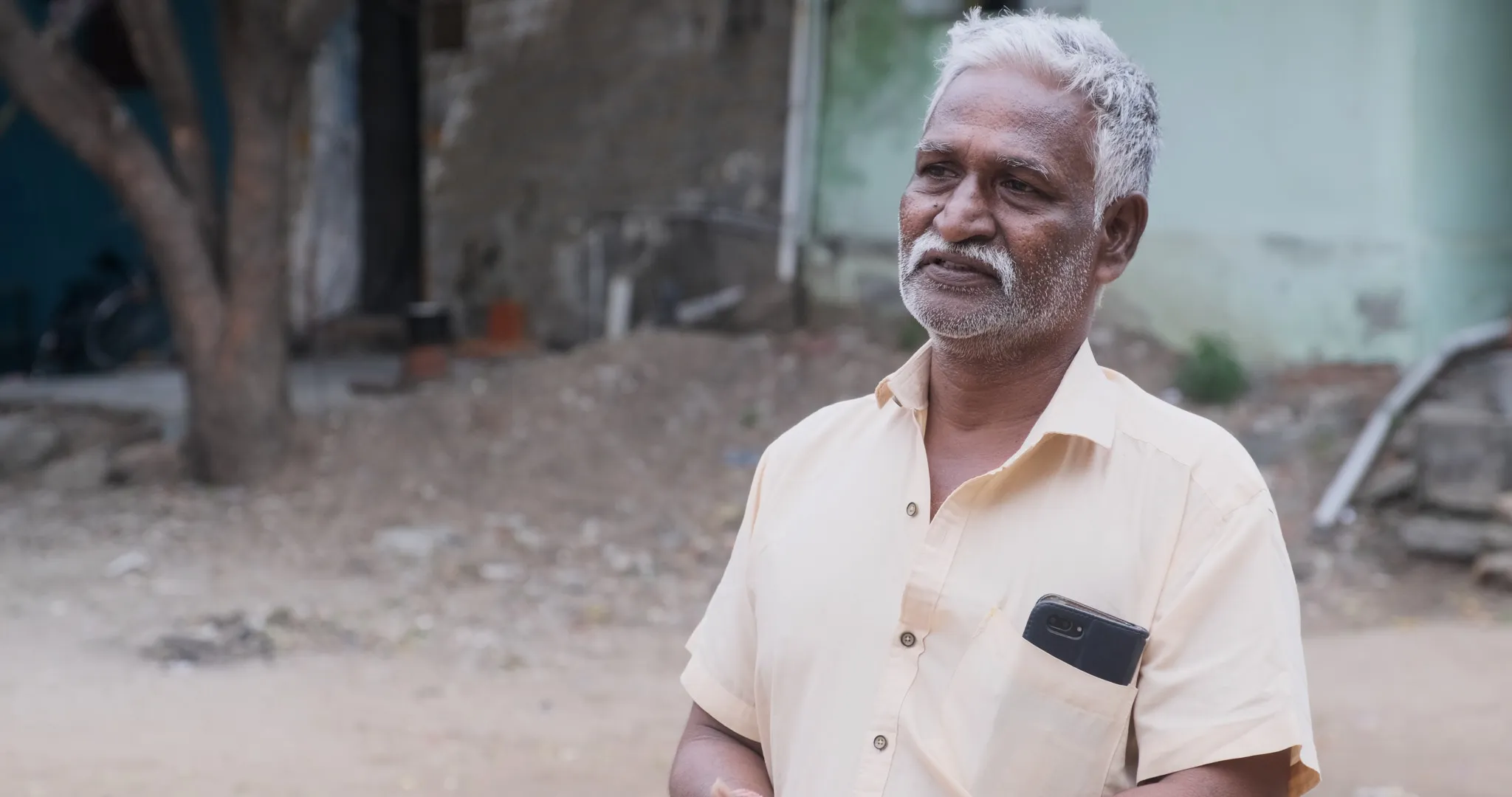 K Saravanan, a fisherman from Kattukuppam village in Ennore. He opposes plans for new coal-based power plants close to his village. One large power plant is already operational here and two new ones are planned.