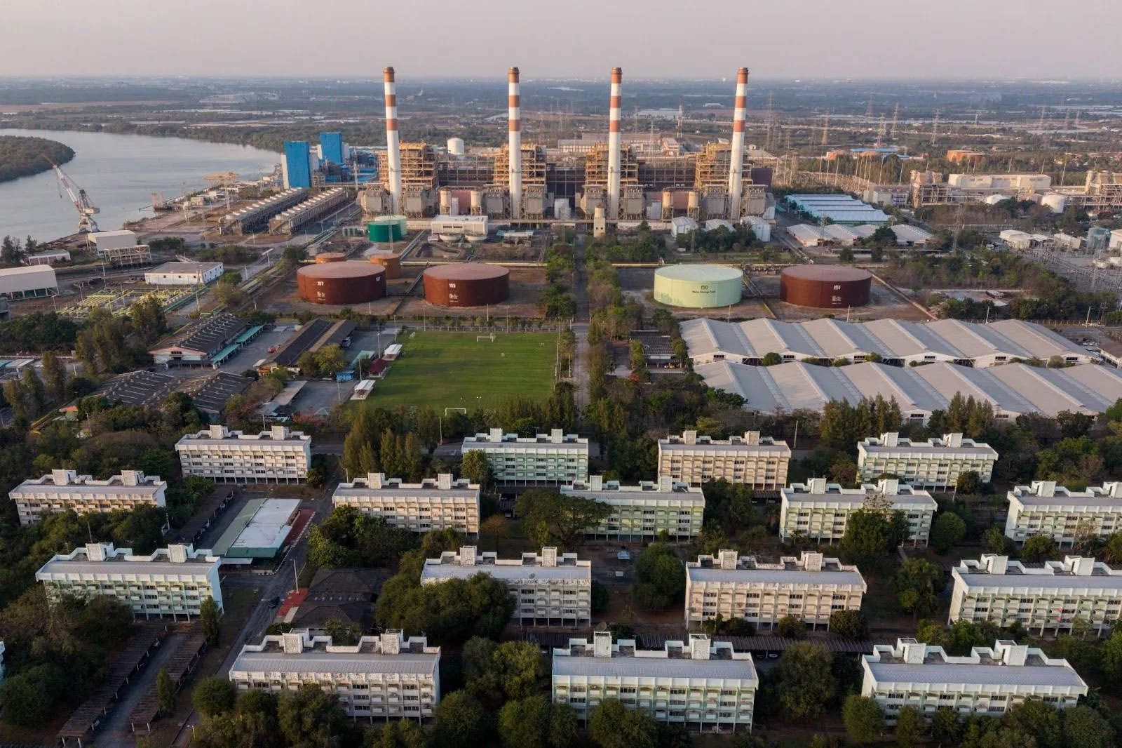 An aerial photo of the 3,248 MW Bang Pakong Power Plant in Chachoengsao Province, Thailand, on Feb. 2, 2026.