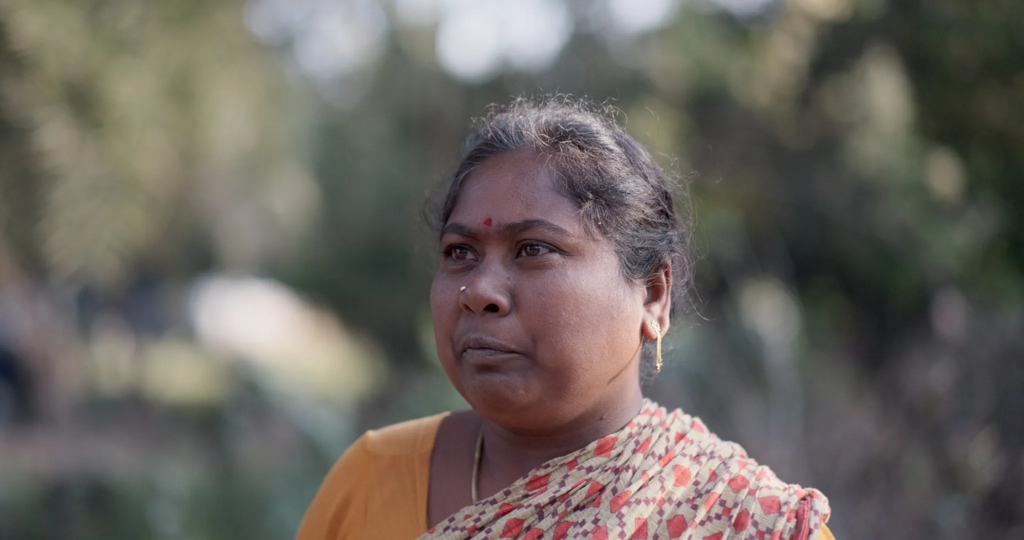 Pyla Kondamma, a Dalit farmer and former head of the village council at Tarluvada village. She opposes the acquisition of her land for Google's 1 GW data center, saying it targets Dalit land and has been pushed without Dalits' consent.